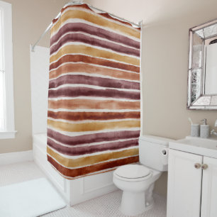 Burgundy Orange Cream Stripes