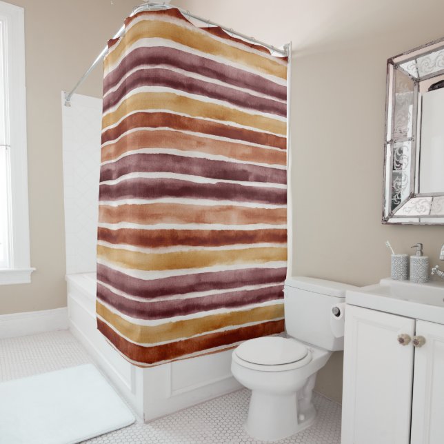 Burgundy Orange Cream Stripes (In Situ)