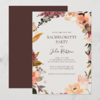 Burgundy Orange Floral | Beige Bachelorette Party