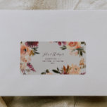 Burgundy Orange Floral | Beige RSVP Address labels<br><div class="desc">These burgundy orange floral | beige RSVP address labels are perfect for your rustic boho blush, dark green, and gold garden wedding. Design features a wreath or bouquet of minimalist watercolor peach, dusty rose, purple, and light pink florals along with copper, evergreen, yellow, and rust-coloured greenery. The flowers in this...</div>