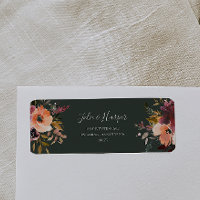 Burgundy Orange Floral Green Adresse de retour Lab
