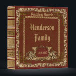 Burgundy Ornate Genealogy Binder<br><div class="desc">Antique ornate,  genealogy album featuring burgundy background with gold lettering to keep your genealogy records and documents.</div>