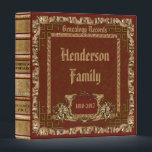 Burgundy Ornate Genealogy Binder<br><div class="desc">Antique ornate,  genealogy album featuring burgundy background with gold lettering to keep your genealogy records and documents.</div>