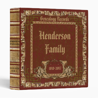 Burgundy Ornate Genealogy Binder
