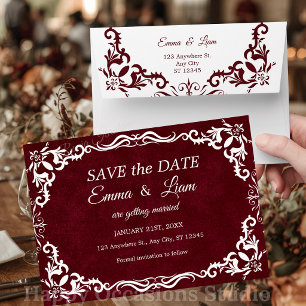Burgundy Papel Picado Mexican Wedding Save The Date