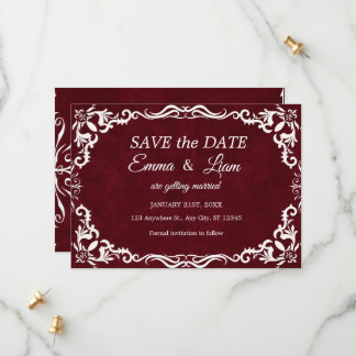 Burgundy Papel Picado Mexican Wedding  Save The Date