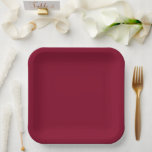 Burgundy Paper Plate<br><div class="desc">Burgundy is a deep, rich color that blends dark red with undertones of purple and sometimes brown. It is often described as sophisticated, luxurious, and warm, similar to the color of red wine from the Burgundy region of France. Characteristics Hue: A purplish-red or reddish-purple that is darker and warmer than...</div>