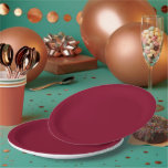 Burgundy Paper Plate<br><div class="desc">Burgundy is a deep, rich colour that blends dark red with undertones of purple and sometimes brown. It is often described as sophisticated, luxurious, and warm, similar to the colour of red wine from the Burgundy region of France. Characteristics Hue: A purplish-red or reddish-purple that is darker and warmer than...</div>