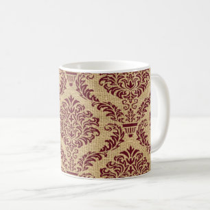 Burgundy Parisian Moods Damask Coffee Mug