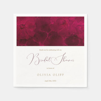 Burgundy Passion Bridal Shower Napkin