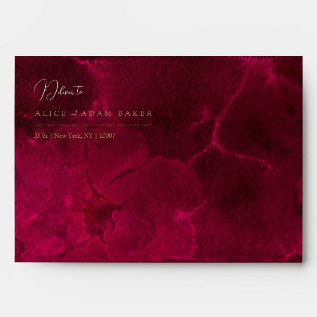 Burgundy Passion Wedding  Envelope (Front)