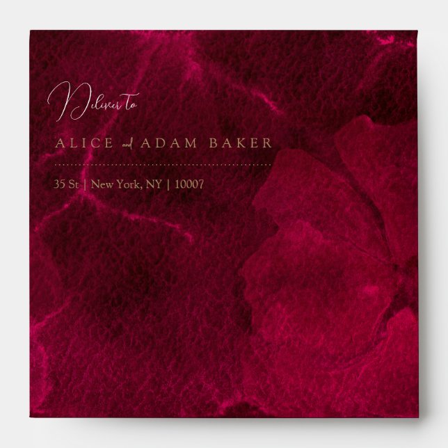 Burgundy Passion Wedding  Envelope (Front)