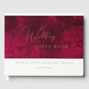 Burgundy Passion Wedding Guest Book