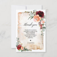 Burgundy Peach Coral Pink Roses Bridal Shower