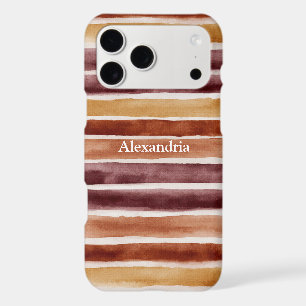 Burgundy Peach Orange Red Stripes