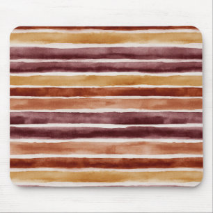 Burgundy Peach Orange Red Stripes Mouse Pad