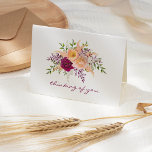 Burgundy Peach Peony Floral Bouquet Sympathy Card<br><div class="desc">This floral design features a watercolor bouquet of burgundy and peach peonies,  above the words "thinking of you" in burgundy handwriting script. Inside,  the text "with deepest sympathy" appears in matching burgundy script -- or customize it with your own personalized message.</div>