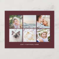 Burgundy Personalized 6 photos Universal Greetings