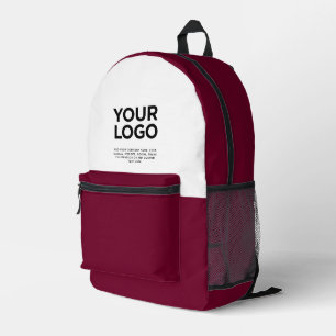 Burgundy   Personalized Business Logo and Text Printed Backpack