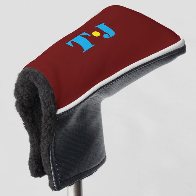 Burgundy Personalized Golf Head Cover (3/4 Front)