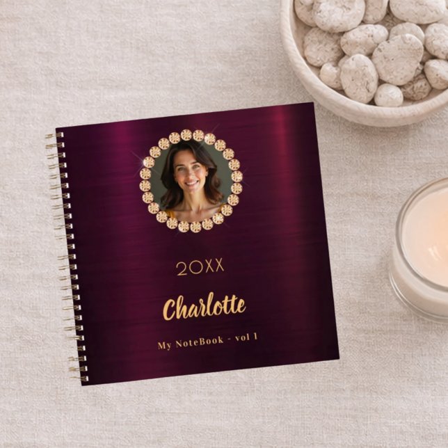 Burgundy photo diamonds notebook (Creator Uploaded)