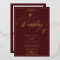Burgundy photo script border wedding gold