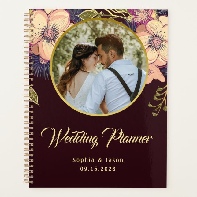 Burgundy Photo Wedding Planner (Front)