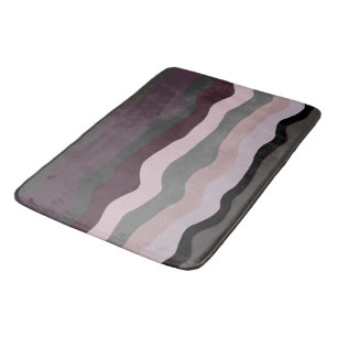 Burgundy, Pink and Purple Wavy Stripes Bath Mat