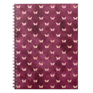 Burgundy Pink Butterflies          Notebook