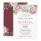 Burgundy Pink Chic Rose Floral Wedding Invitation