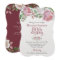 Burgundy Pink Country Rose 80th Birthday Invite