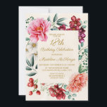 Burgundy Pink Floral 18th Birthday Invitation<br><div class="desc">Pretty pink peonies with burgundy and white floral and greenery botanical 18th birthday party invitation. Contact me for assistance with your customizations or to request additional matching or coordinating Zazzle products for your party.</div>