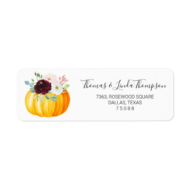 Burgundy & Pink Floral Pumpkin Thanksgiving Return (Front)