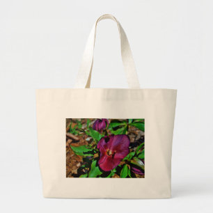 Burgundy Pink Lenten Rose Large Tote Bag