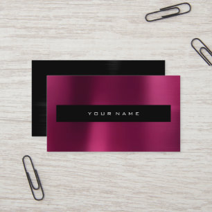 Burgundy Pink Metallic Black Fashion Stylist Business Card