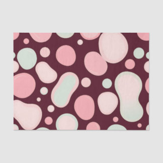 Burgundy Pink Mint Organic Blob Pattern Abstract Tissue Paper