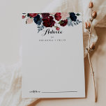 Burgundy Pink Navy Floral Calligraphy Wedding  Advice Card<br><div class="desc">This burgundy pink navy floral calligraphy wedding advice card is perfect for a rustic wedding. The design features watercolor pink, blush, navy, blue and burgundy peonies, roses with green foliage neatly assembled into elegant bouquets. These cards are perfect for a wedding, bridal shower, baby shower, graduation party & more. Personalize...</div>