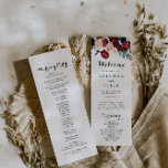 Burgundy Pink Navy Floral Calligraphy Wedding  Program<br><div class="desc">This burgundy pink navy floral calligraphy wedding program is perfect for a rustic wedding. The design features watercolor pink,  blush,  navy,  blue and burgundy peonies,  roses with green foliage neatly assembled into elegant bouquets.</div>