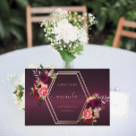 Burgundy pink rose gold geometric florals Birthday Guest Book<br><div class="desc">A stylish deep burgundy gradient background,  rose gold foil text.  Decorated with a geometric frame and florals in burgundy and pink. Personalize and add your name,  age and date.
Spine: add your text.</div>
