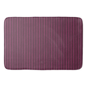 Burgundy pinstripes bath mat