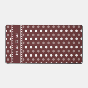 Burgundy Polka Dot Desk Mat