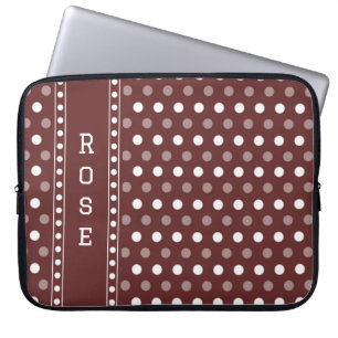 Burgundy Polka Dot Laptop Sleeve
