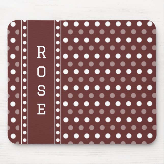 Burgundy Polka Dot Mouse Pad (Front)