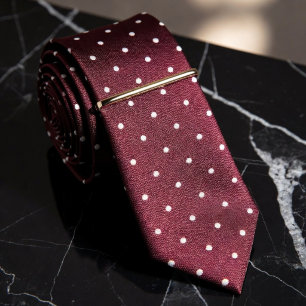 Burgundy Polka Dot Tie