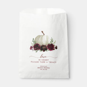 Burgundy Pumpkin Fall Favour Bag Love is Sweet