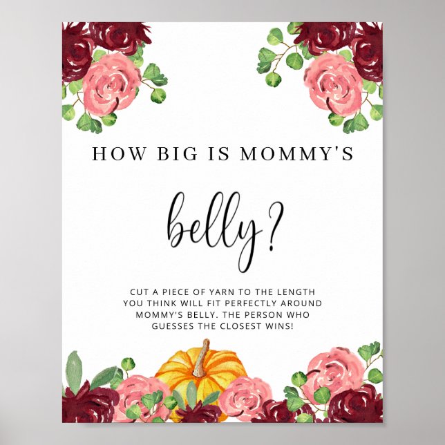 Burgundy pumpkin how big is mommy's belly game poster (Front)