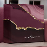 Burgundy Purple Agate Geode Gold Monogram Binder<br><div class="desc">Burgundy - Purple and Gold Foil Agate Geode Monogram Beautiful Elegant Script Name Binder. This makes the perfect sweet 16, 13th, 15th, 16th, 18th, 21st, 30th, 40th, 50th, 60th, 70th, 80th, 90th, 100th birthday, wedding, bridal shower, anniversary, baby shower, graduation or bachelorette party gift for someone decorating her room in...</div>