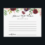 Burgundy Purple Spring Floral Wedding Advice Card<br><div class="desc">This burgundy purple spring floral wedding advice card is perfect for a simple wedding. The hand-painted design features green leaves, dazzling pink, blush, purple, red, white and burgundy dazzling roses, peonies neatly arranged in small cute bouquets. These cards are perfect for a wedding, bridal shower, baby shower, graduation party &...</div>