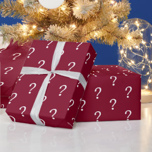 Burgundy Question Mark  Wrapping Paper