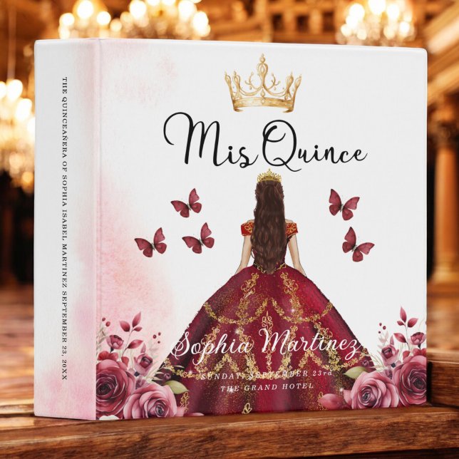 Burgundy Quinceanera Photo Album and Planner Binder (Creator Uploaded)